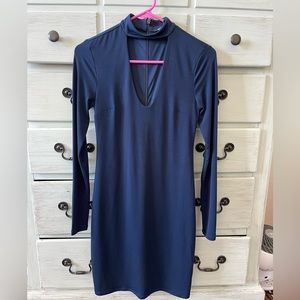Express navy blue long sleeve mini dress